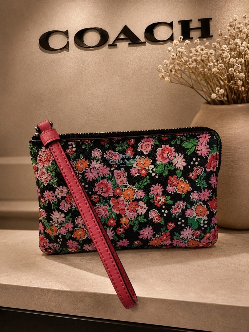 Coach Floral Wristlet